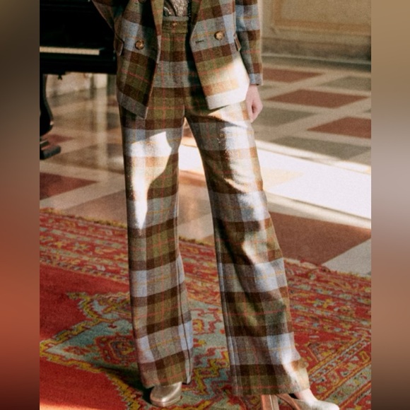 Sezane Fábio plaid wool pants - Picture 2 of 7